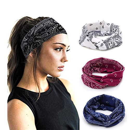 Xymy Women's Yoga Running Headbands Sports Workout Hair Bands 4 Pcs A Package (Set1-4pcs women headbands)