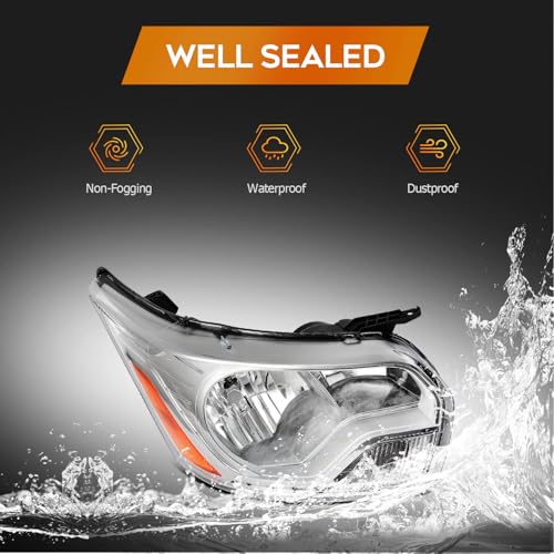 Headlight Assembly Fit with 2015-2023 for ford TRANSIT 150 250 350 Chrome Housing Amber Reflector Pair CK4Z13008M FO2502357 - Image 6