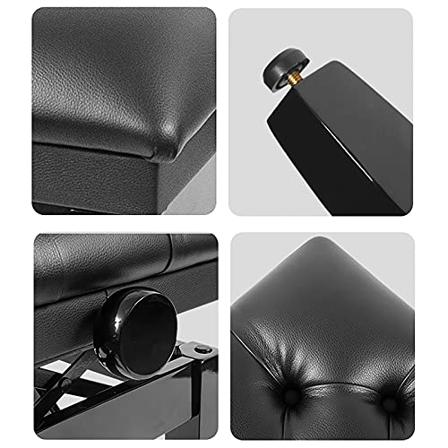 TEmkin Tabouret de Piano Banc de Piano de Luxe réglable Tabouret de Clavier Simple avec Coussin en Cuir épais Tabouret de Piano Confortable en Bois Assemblage Facile - Les Beatles, Paul McCartney, John Lennon, RIngo Starr, George Harrison TEmkin Tabouret de Piano Banc de Piano de Luxe réglable Tabouret de Clavier Simple avec Coussin en Cuir épais Tabouret de Piano Confortable en Bois Assemblage Facile – Image 3