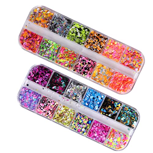 Didiseaon 3 Boxes Nail Art Sequins Round Glitter Paillettes Nail Decoration Accessory for Professional Use