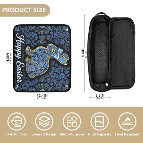 Bolsa de Viaje para Herramientas de Cabello con Alfombrilla Resistenta al Calor Impermeable para Planchas y Rizadores miniatura 4