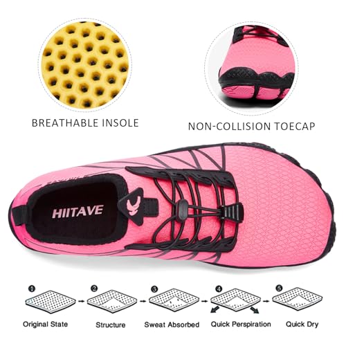 Image of hiitave Womens Water Shoes Quick Dry Barefoot for Swim Diving Surf Aqua Sports Pool Beach Walking Yoga