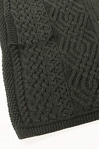 Aran Crafts Women's Irish Soft Cable Knitted Side Zip Coat (100% Merino Wool)4