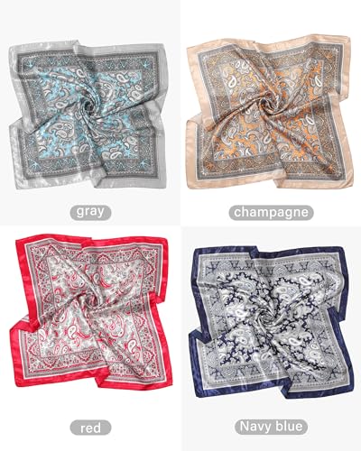 AWAYTR 23” Satin Bandanas for Women Head Scarf Like Silk Scarf for Hair Scarf Satin Neck Scarf Silk Hair Bandana Headscarf3