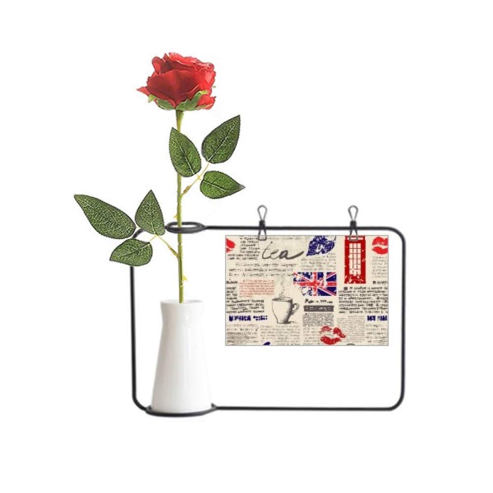 Beauty gift newspaper lips kiss rose artificielle à suspendre pour offrir