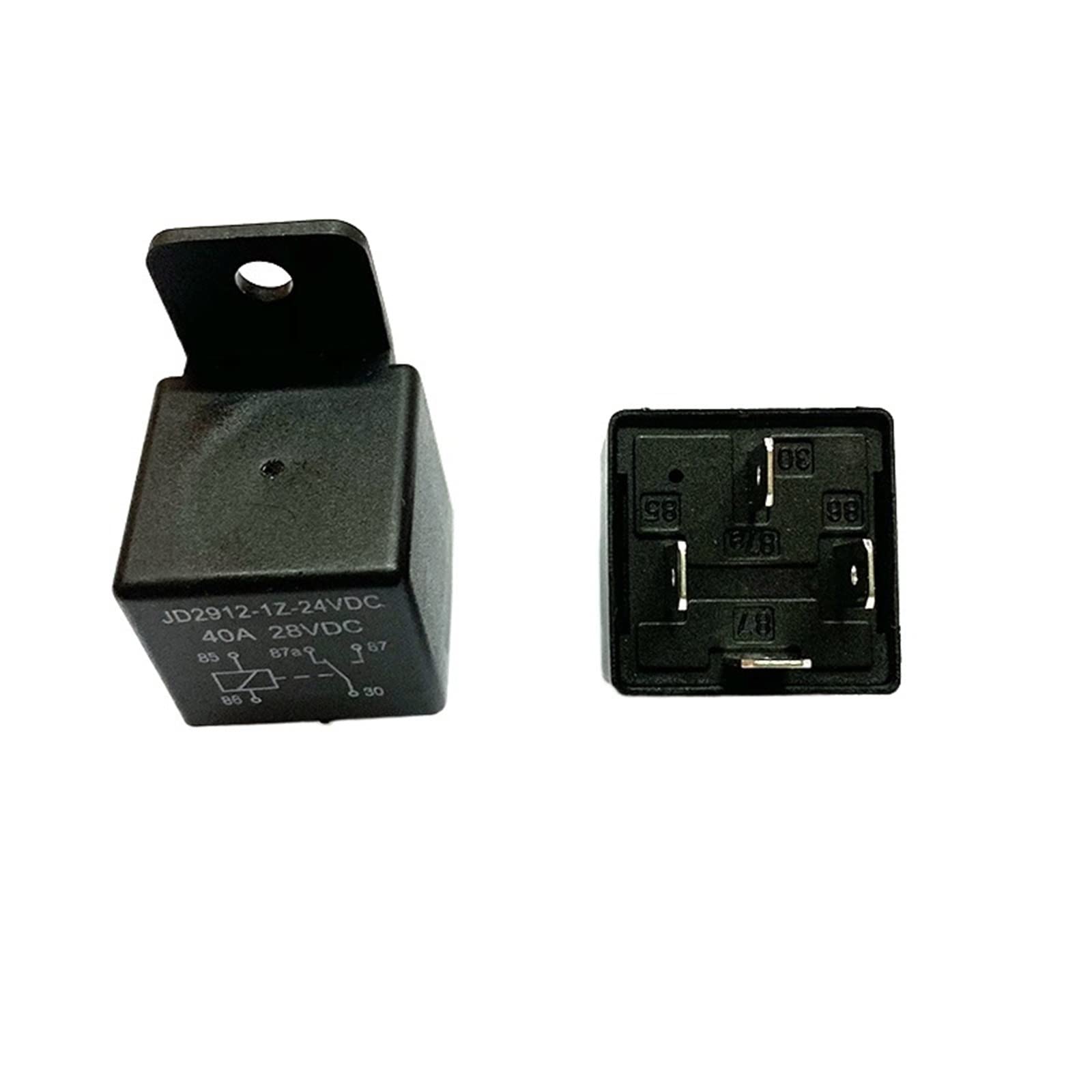 Relé de Coche Impermeable 4 Pines, 5, 40A, 12V, relés automotrices Normalmente Abiertos, CC, 24V y 28V for Aire Acondicionado con luz Frontal(5pin 24-28V 40A)