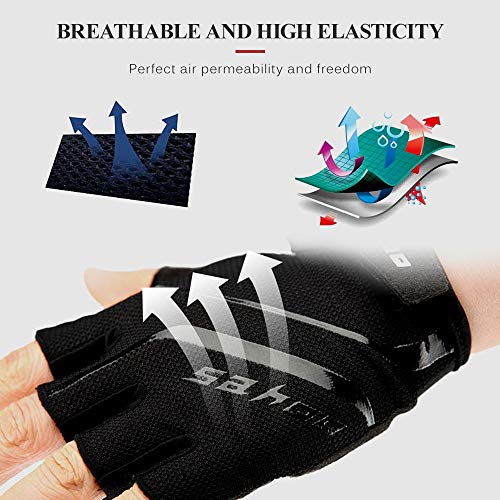 Luvas de ciclismo, Andoer Luvas esportivas para bicicleta MTB com meio dedo para ciclismo Luvas de d