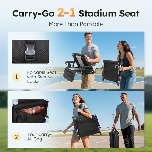 LET'S CAMP 2-Pack Folding Stadium Seats