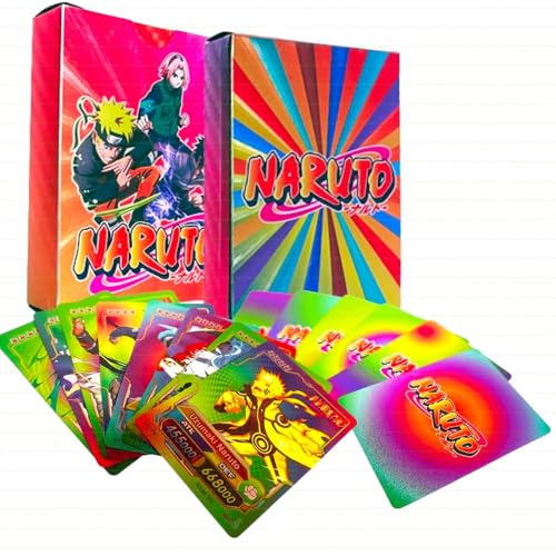 Image of Naruto Anime Card Desk Pack | 55 Foil Collectible CCG Cards | Premium Anime Playing Cards for Fans, Display & Gifting (Naruto - Rainbow)