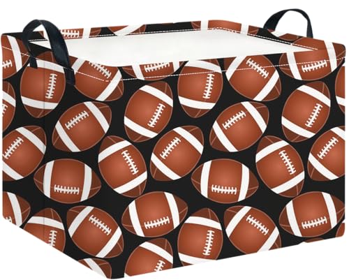 Image of CLOCOR Rectangular Storage Basket Empty,Gift Basket,Waterproof Storage Bin with Handles,Room Decor(Big Rugby)