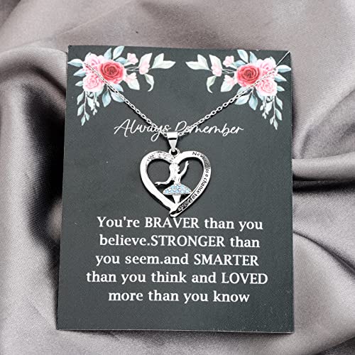 WSNANG Dancer Necklace Never Miss a Chance To Dance Pendant jewelry with Inspirational Gift Card for Friend Sister Mom Dancing Gifts2
