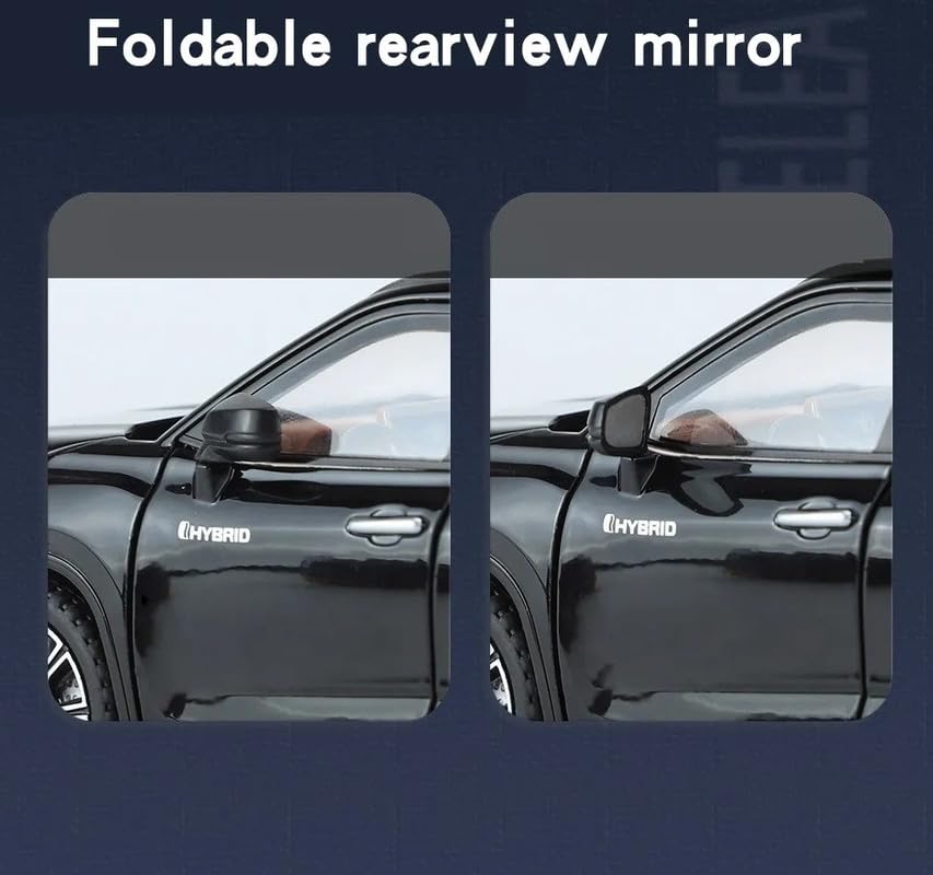 Image of 1 /24 Big Crown Kluger SUV Car Toy Metal Pull Back Diecast Car with Openable Door and Sound Light, Gifts Toys for Kids【 Black 】
