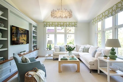Wellmet 32 Inch Gold Glass Chandelier, Modern Crystal Chandeliers for Dining Room, Contemporary Round Glass Ceiling Light for Living Room Bedroom, Entryway, Foyer, Kitchen - image 5