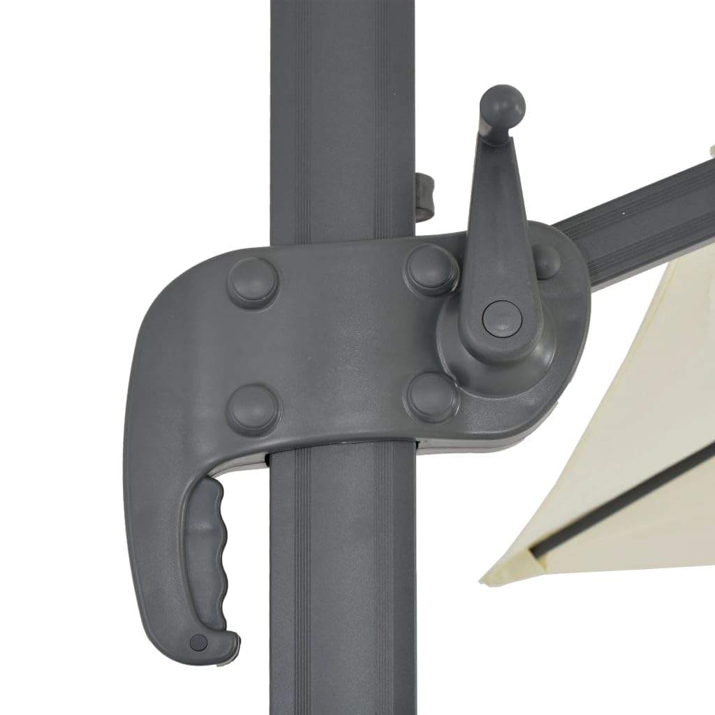 Homgoday Sombrilla jardín voladiza con Palo de Aluminio Arena 400x300 cm Sombrilla de Jardín,Protección UV Sombrilla Jardín Grande Orientable Jardín Parasol Balcón