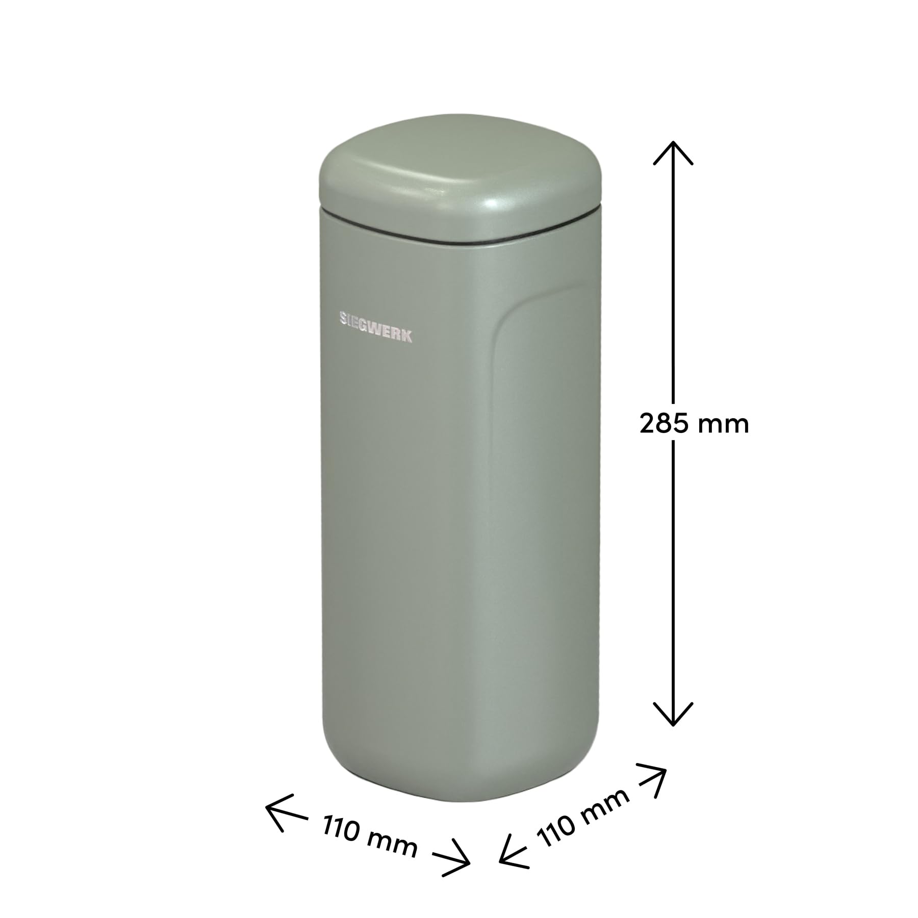 Vorratsdose CUBO XL - 2,55 l - Metall - vielseitig einsetzbar - mit Griffmulden an den Seiten - kombinierbar - grün