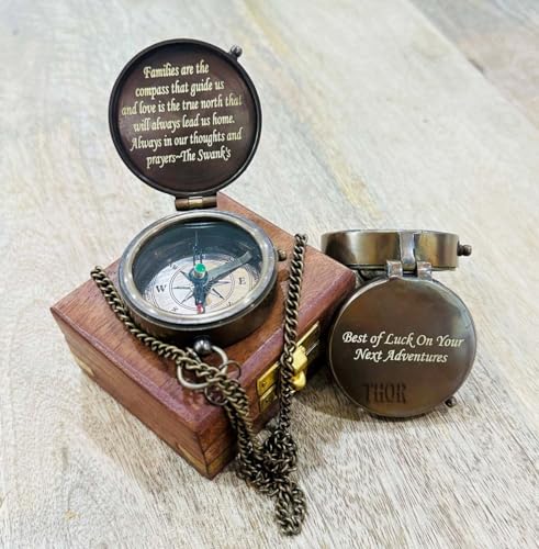 Brújula de Sol Vintage de Latón con Estuche de Cuero miniatura 4