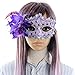 Masquerade Party mask Venetian of Realistic Silicone Masquerade Half face Mask Halloween Costume (Purple)
