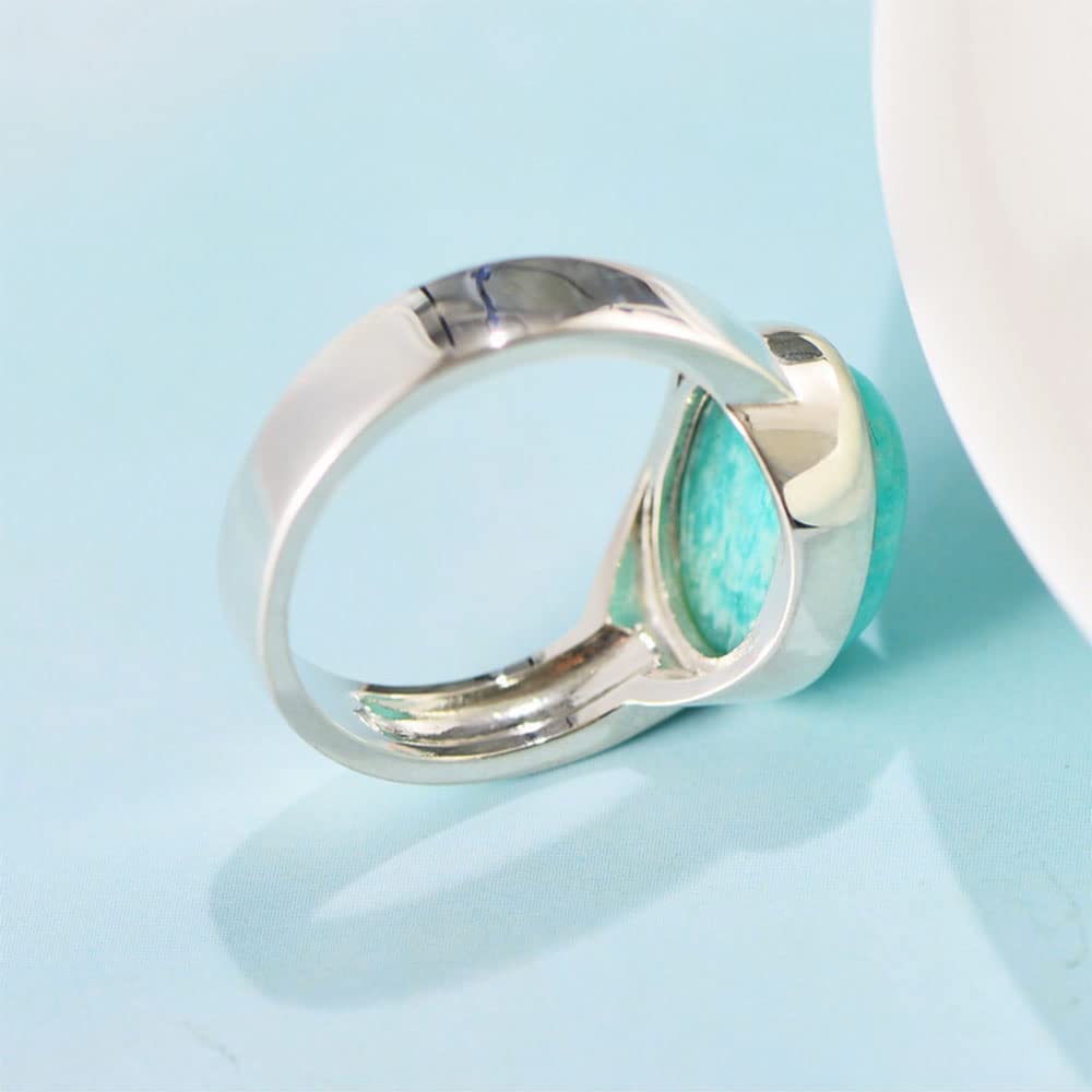 Türkisfarbener Ring 925 Sterling Silber Stapelbarer Ring Vintage Boho Ring Geburtstag Geschenke für Frauen Männer Größe 6-9