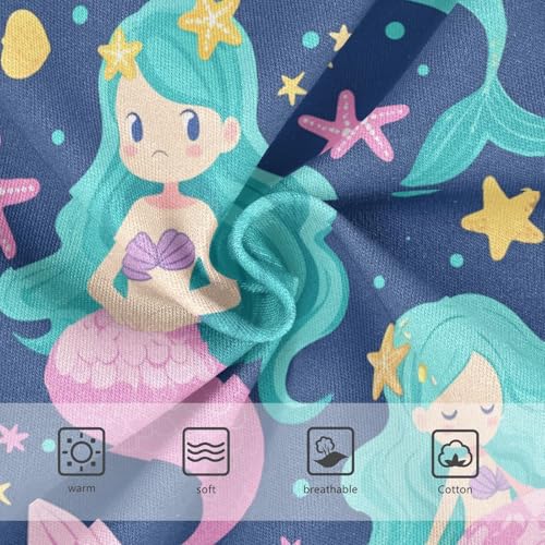 Wusikd Cute Mermaid Girls' Underwear Cotton Stars Girls Briefs Soft Toddler Underwear 2T3