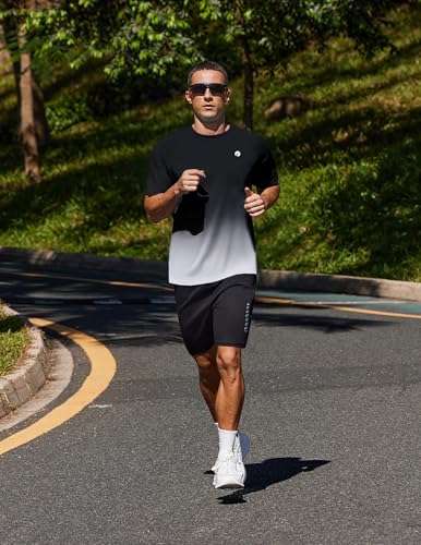 Image of PINSPARK Workout Shirts for Men UPF 50+ Quick Dry Athletic Gym Tee Shirts Mens Short Sleeve Running Cooling Swimming T-Shirt