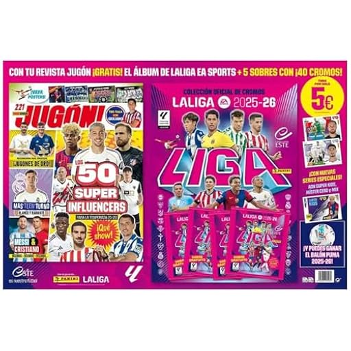 Panini Pack de Lanzamiento La Liga 2025-2026, Álbum LaLiga EA Sports con 5 Sobres (40 cromos), Revista Jugón, Colección Oficial de Cromos, Cartas Coleccionables para niños, Regalo | Ya disponible en tu tienda friki favorita! En mundofriki.es!