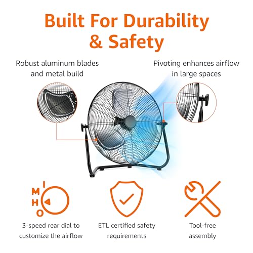 Amazon Basics HVF18-SP 18-Inch High-Velocity Industrial Floor Fan thumb #1