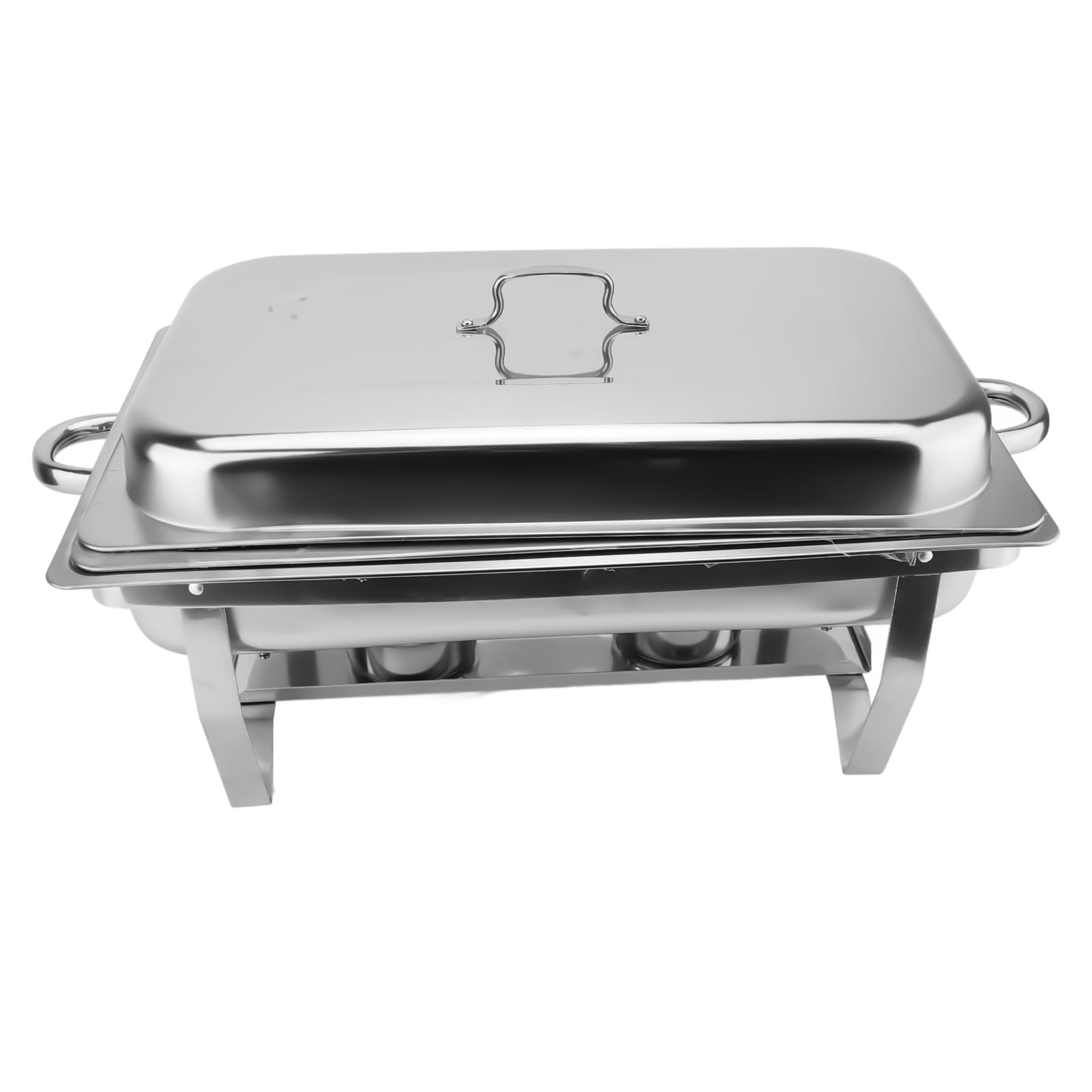 Luocute Chafing Dish de Acero Inoxidable, Juego de Buffet Cuadrado (4PCS) | Construcción dividida de cuerpo completo, fácil de limpiar, bandeja profunda, bordes lisos, para buffet de hotel de