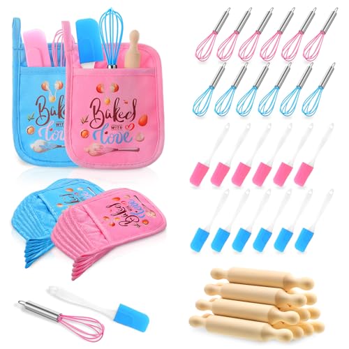 RoundFunny 48 Pcs Kids Baking Supplies for Real Cooking Games