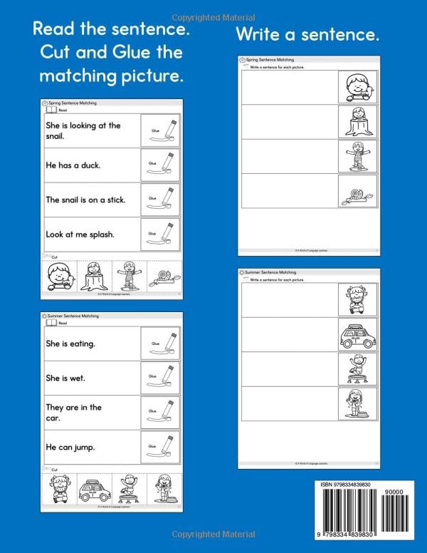 Basic Sentence Practice Grades 1-2: Reading and Writing Workbook (Sentence Practice Reading and Writing) - Image 2