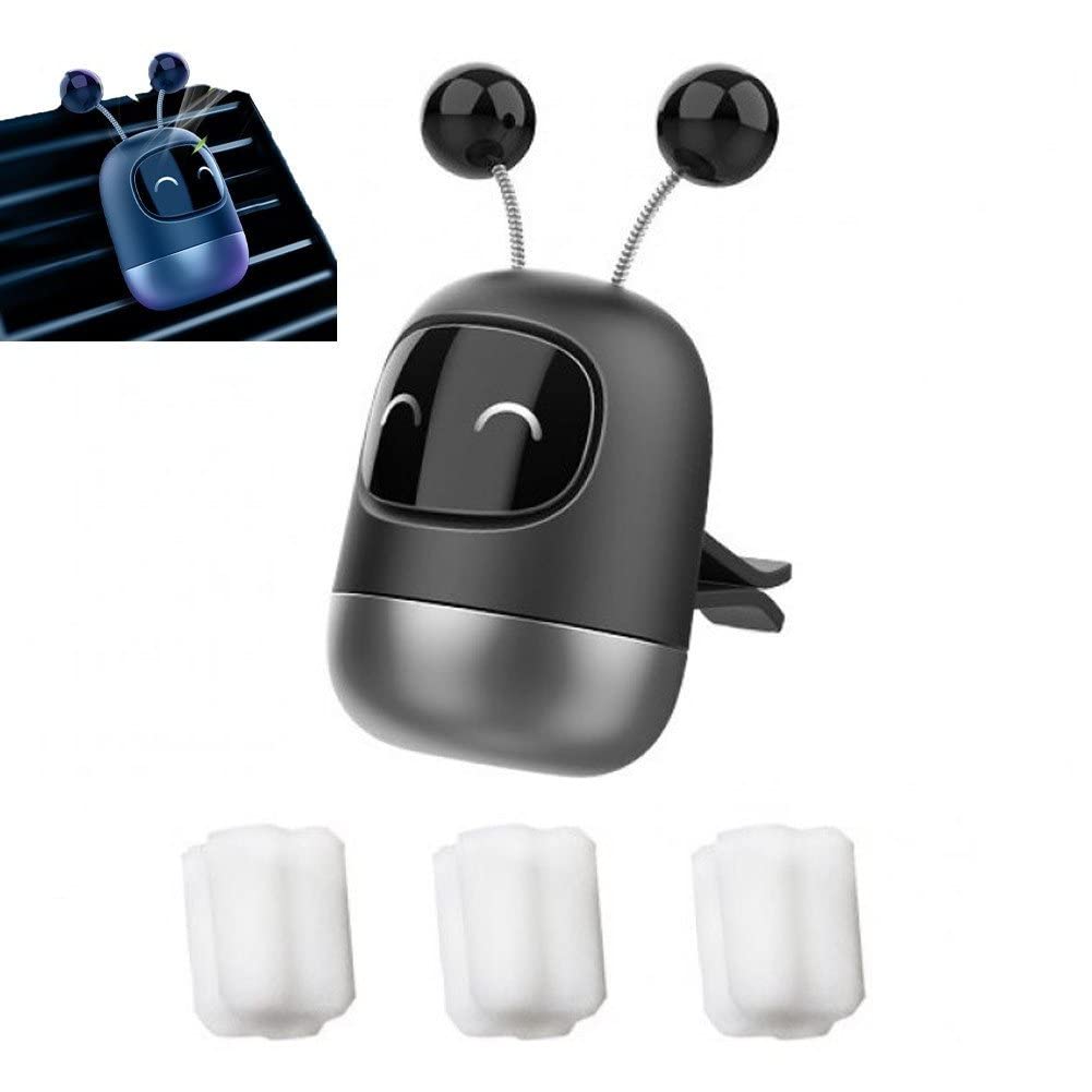 Danlai Cute Robot Aromatherapy Auto Air Outlet Perfume Long-lasting Fragrance Clip Diffuser + Solid Car Perfume