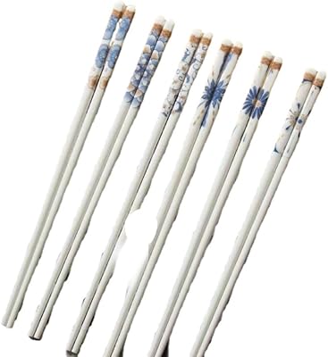 SALFEE 6pair Ceramic Chopsticks Household Anti-Skid and High-Temperature Resistant Chopsticks