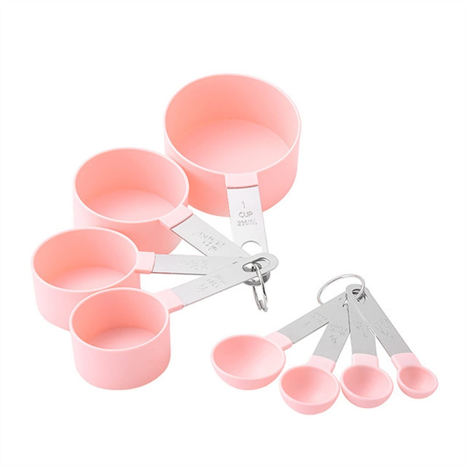 4/8 pezzi Cucchiai multiuso Strumenti per misurare la tazza Accessori per la cottura in PP Manico in plastica in acciaio inossidabile Gadget da cucina (Colore: 8 pezzi Abito verde) (8 pezzi