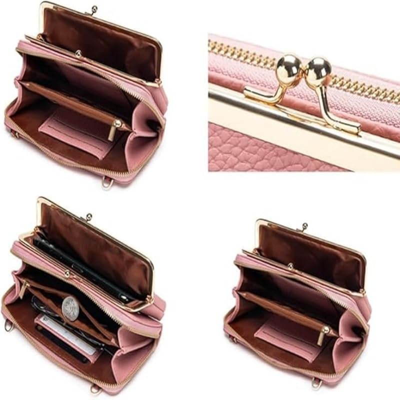 Sling Cross-Body Wallet with Cell Phone Holder, Light Multiple Slots Women Wallets, Retro Anti-Theft Coin Clutch Bag4