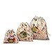 Amoyie 3-teilig Baumwollbeutel Set, Kordelzugbeutel Klein, Partytüten Geschenksäckchen Kinder, Aufbewahrungstasche für Babykleidung Künstlerzubehör (Groß 25 x 30 cm, Mittel 19 X 23, Wenig 14 X 16)