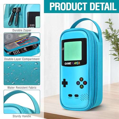 Image of Large Pencil Case for Boys Kids,Gamer School Pencil Pouch for Boys with Zipper Compartment,Big Stationery Pencil Box Organizer Pen Bag For Kids School