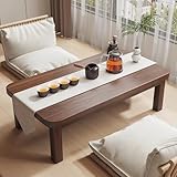 XIMSPHY Japanese Folding Coffee Table, Bamboo Foldable Floor Low Tables for Sitting On The Floor, No Assembly Portable Tea Table for Dinning Zen Living Room (31.5'x19'x13.7')