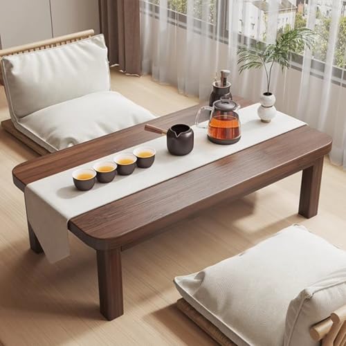 XIMSPHY Japanese Folding Coffee Table, Bamboo Foldable Floor Low Tables for Sitting On The Floor, No Assembly Portable Tea Table for Dinning Zen Living Room (31.5