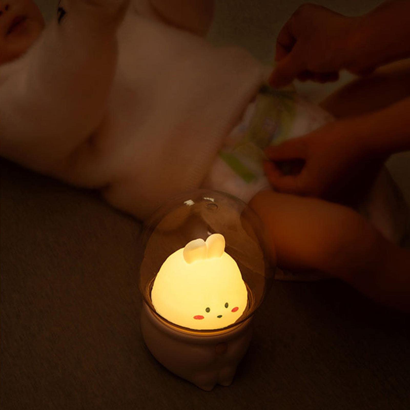 MagiDeal Luz Regulable para niños, luz para niños, luz de Silicona para, lámpara Recargable por USB para decoración de, Conejo