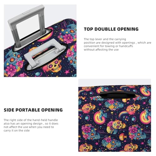 Luggage Cover Protector - Colorful Skulls Tropical Print Suitcase Covers for Luggage Fit 18-21 Inch Suitcase4