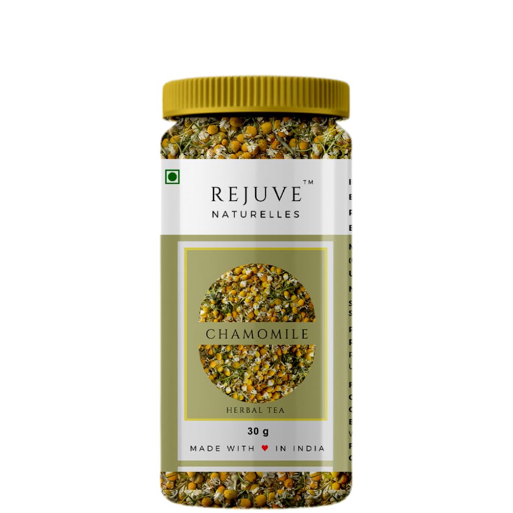 Rejuve Naturelles Premium Chamomile Flower Tea 30 G | Freshly Packed and Natural Herbal Tea for Healthy Living | Caffeine-Free | For Good Sleep and Stress Relief Premium PET Jar (B0CRJ1W7FC) Amazon Price History, Amazon Price Tracker
