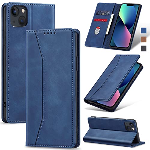 Image of Jasonyu Case for iPhone 13 Flip Case, Blue