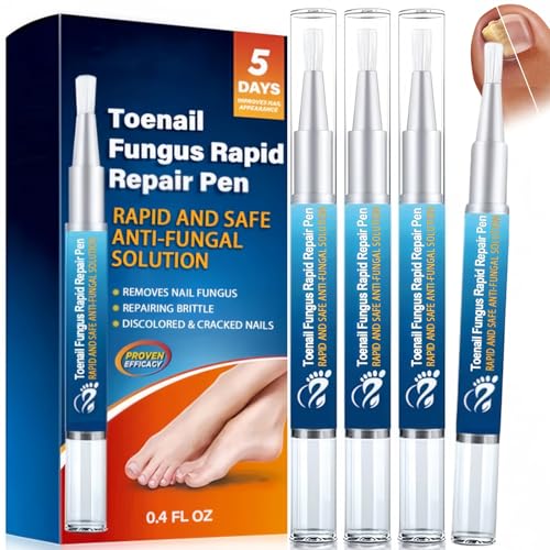 4Pcs Fungal Nail Treatment Pens Effective Fingernai & Toenail Fungus Treatment and Repair Essence Strengthens & Restores Nails - Fungal Nail Pen Applicator Fast-Acting Anti-Fungal Care