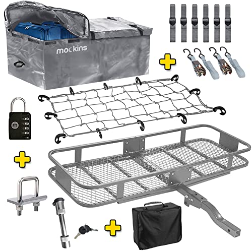 Mockins 60"x20"x6" Gray Folding Cargo Carrier Hitch Mount Cargo Bag