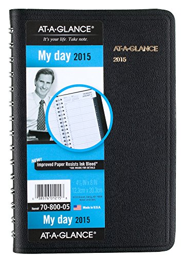 AT-A-GLANCE Daily Planner 2015, 4.88 x 8 Inch Page Size, Black (70-800-05)