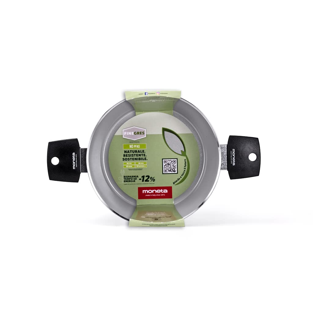 Moneta Futura Casseruola 20Cm, Rivestimento Naturale Finegres (No Pfas), Anche Per Induzione