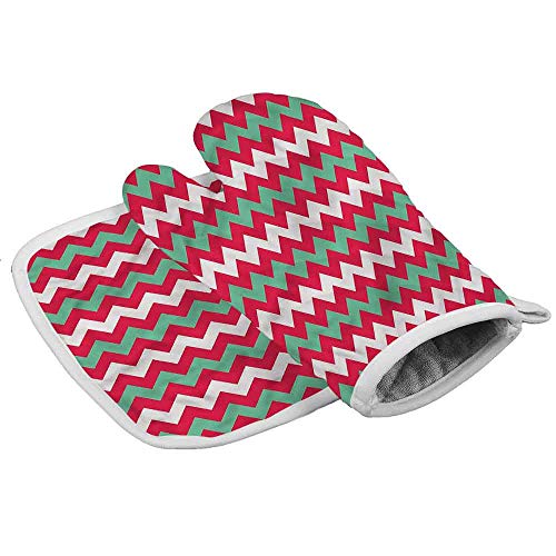 Cooking Gloves Chevron for Grill,Grilling,Smoker,Barbeque Classical Geometric Design