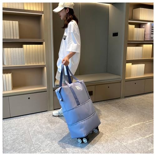 Pepepo Travel Bag With Wheels, 2025 New Large Capacity Travel Bag - Universal Wheel Removable, Large Capacity Wide-Open (GRAY)3