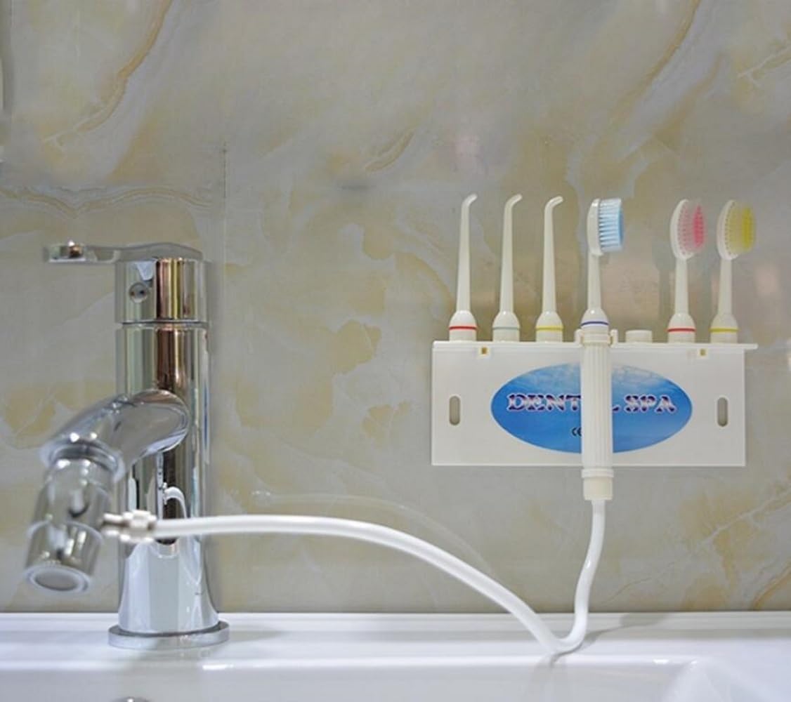 Dental Irrigator Angeschlossen an den Wasserhahn, ohne Batterien und Strom, Wasserpuls Zahnreiniger zur Reinigung von Zähnen und Zahnfleisch