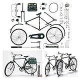 2023 New 51 Pcs DIY Retro Bicycle Model Ornament For Kids, Creative 1:10 Simulation Mini Bicycle Mod