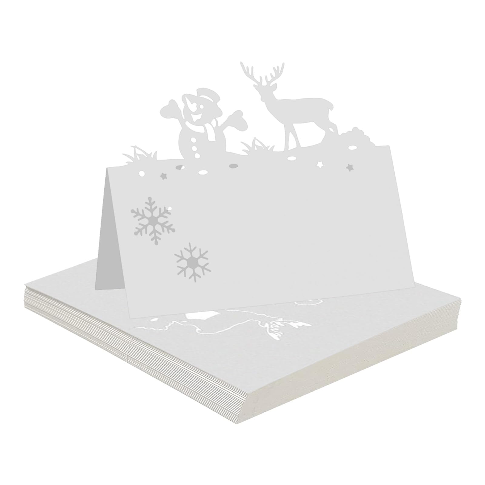 50pcs Snowman Themed Christmas Place Cards - Themed Name Cards for Table Decoration